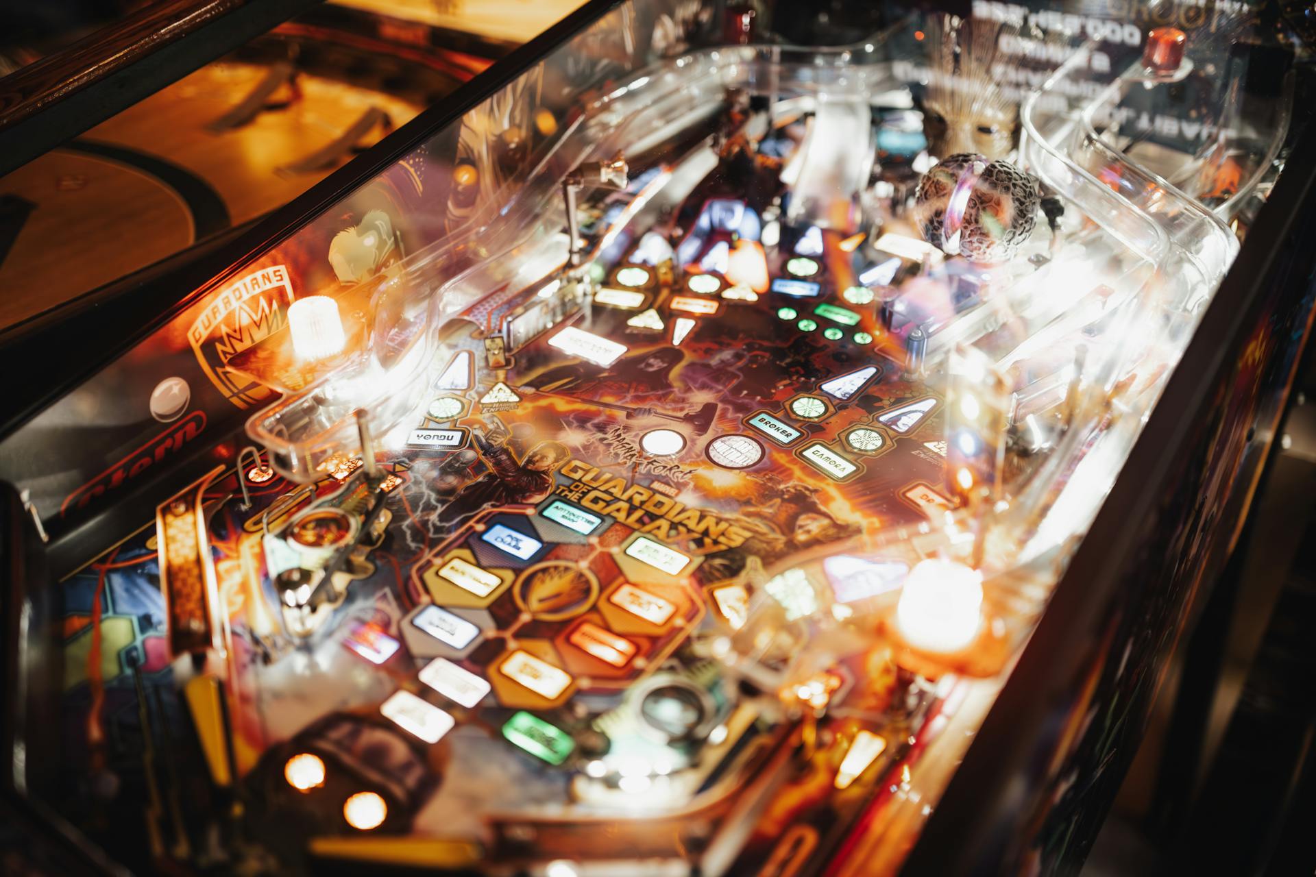 View of a pinball machine