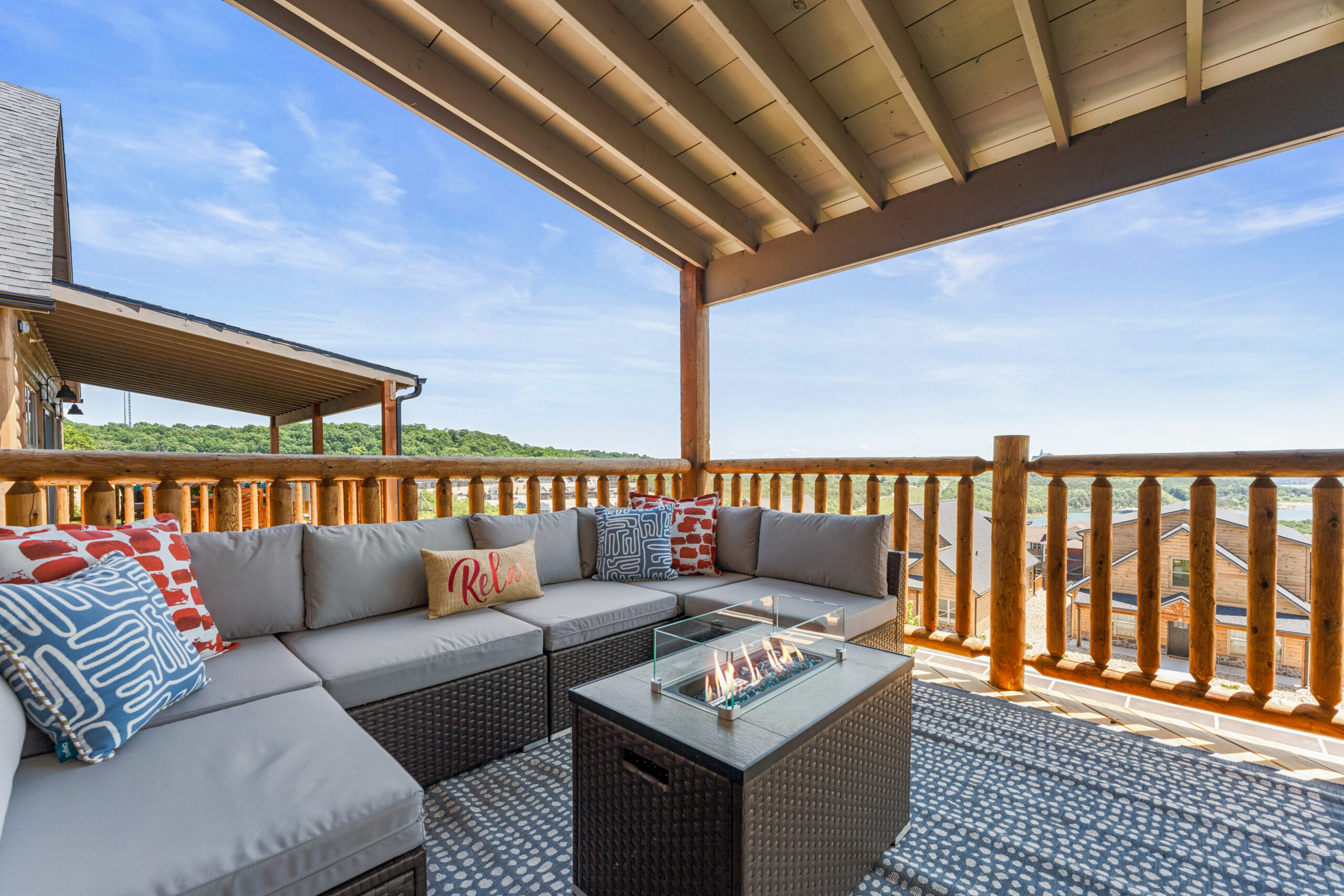 Branson rental with deck and fire pit overlooking Table Rock Lake