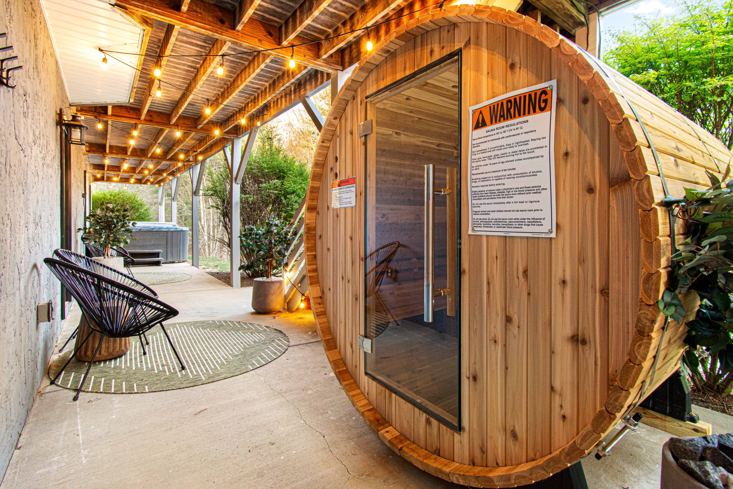 Asheville vacation rental barrel sauna