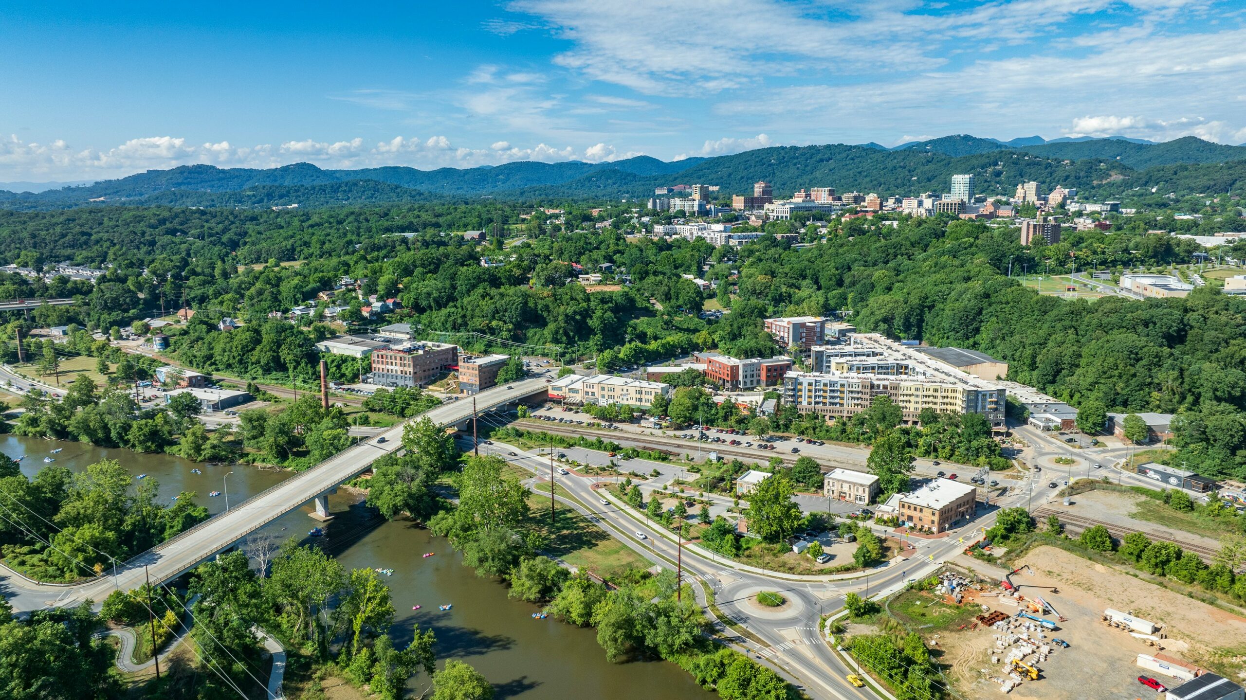 Aerial View of the River Arts District in Asheville NC